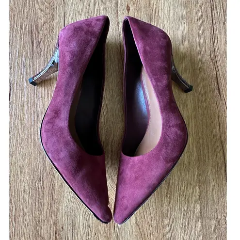 Donald Pliner Plum Suede Heels Women's Size 8.5 Red