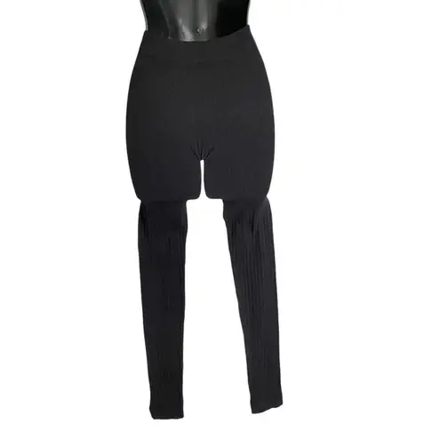 Colorful sz ONE SIZE black thermal thick legging NWT