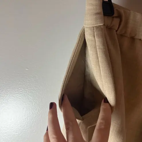 Babaton Aritzia Conan Cropped Pants Beige Pull On Business Career Office Size 10