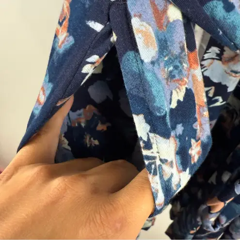 Soma Cool Nights Short Robe in Phantom Floral Navy Women's Size S/M