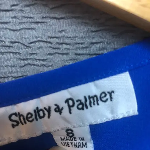 Shelby & Palmer size 8 royal bluish purple ruffled collar pleatedneckline