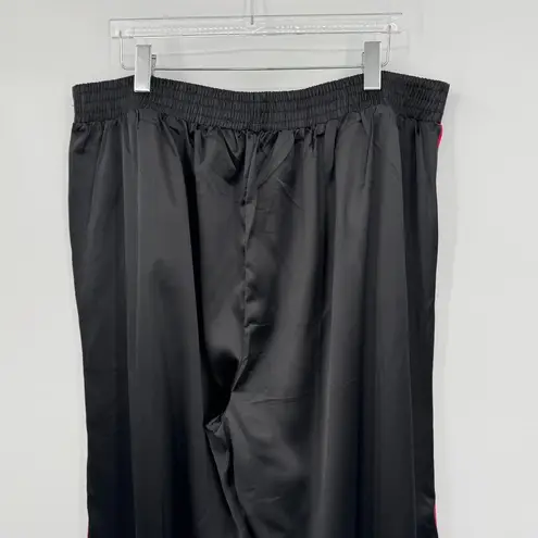Torrid  pants women's 3R high rise wide leg satin pull on elastic waist black NEW