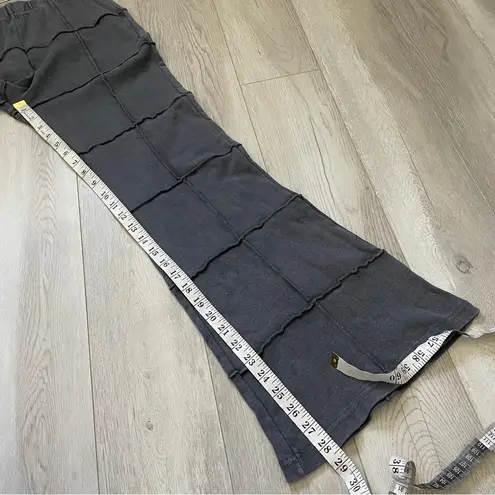 Grunge Flare Pants cotton nepal check womens Gray small witchy dark patchwork