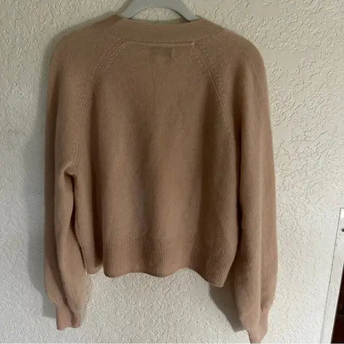 Filoro Pointelle Heart 2 Ply 100% Cashmere Cardigan Honey Size Small Swe… Tan