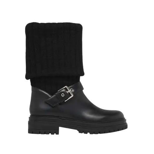 Gianvito Rossi NIB Thurso Calf Knit Boot in Black Size 40