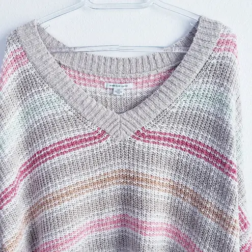 American Eagle  Striped Knit Chunky Long Sleeve Sweater