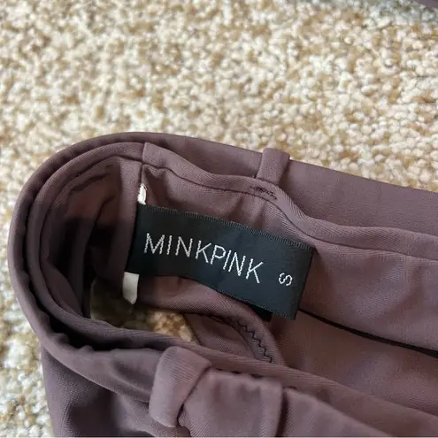 MINKPINK  Revolve Brown Ruffle Off-Shoulder Bikini Set Size Small