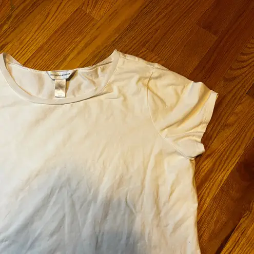 Christopher & Banks Basic Whote Floral Lace Trim T Shirt Top Womens Size L