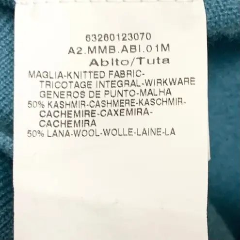 MaxMara Studio Womens Cashmere Wool Dress With Infinity Scarf Teal Blue Small