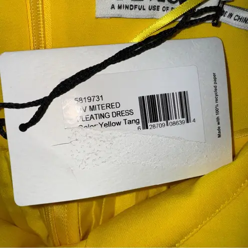 Amur Viv Mitered Pleating Dress Yellow Midi