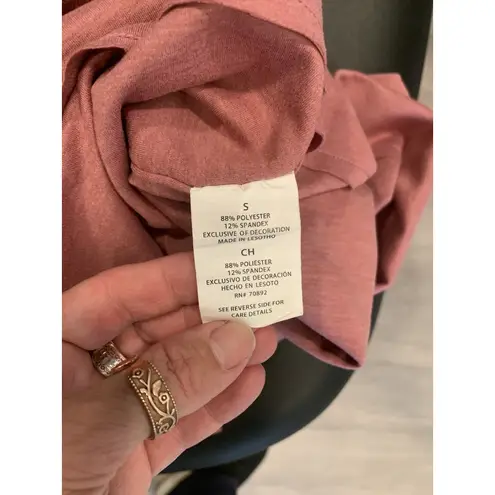 Apana (G-210) Top Womens Medium Gray Tunic Shirt Long Sleeve Funnel Neck