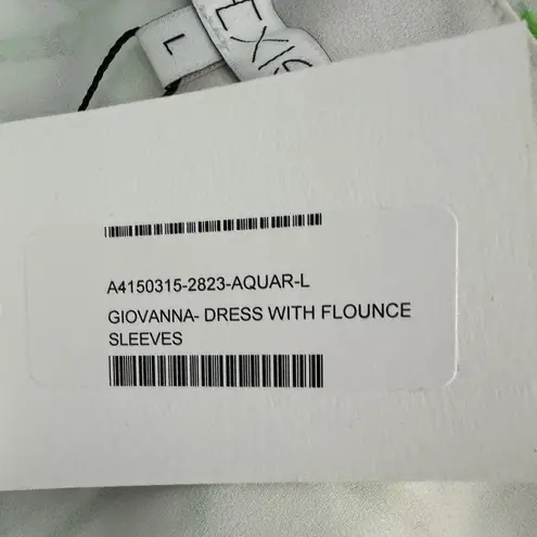 Alexis Giovanna Flounce Bell Sleeve 100% silk watercolor Mini Dress size US 8-10