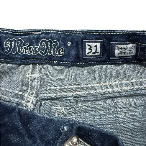 Miss Me 💙 Y2K Wide Leg Low-rise Jeans Size 31 Vintage 2000s Streetwear Denim