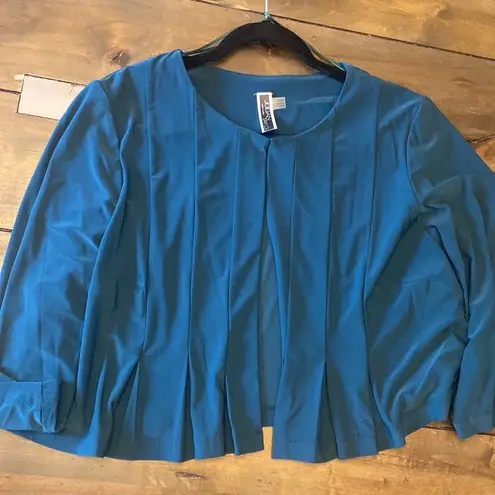 Julian Taylor Julian Taylor New York teal pleated cardigan size 20W