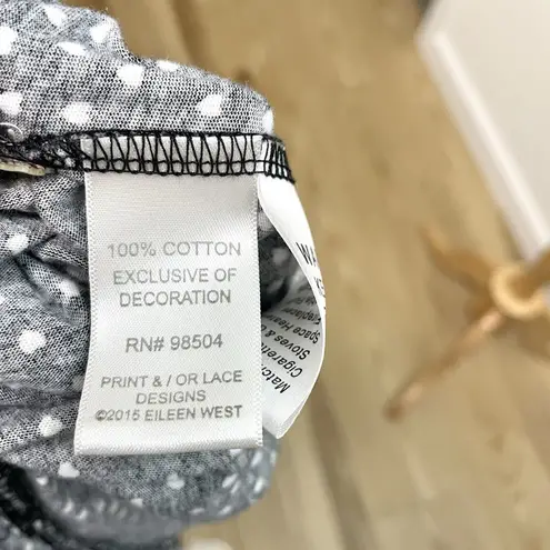 Eileen West Hearts Cottagecore Feminine Romantic Nightgown Black size Large