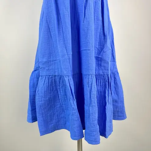 NWOT Boden Ada Double Cloth Cotton Blue Dress Size 6 Knee Length