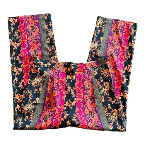 Soft Surroundings Curio Wide Leg Full Length Floral Print Pants Size L NEW