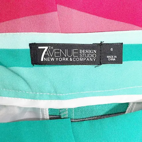 NY&C 7th Avenue Women's Pink Blue Black Palazzo Pants Size 6 NEW w Tag Wide Leg