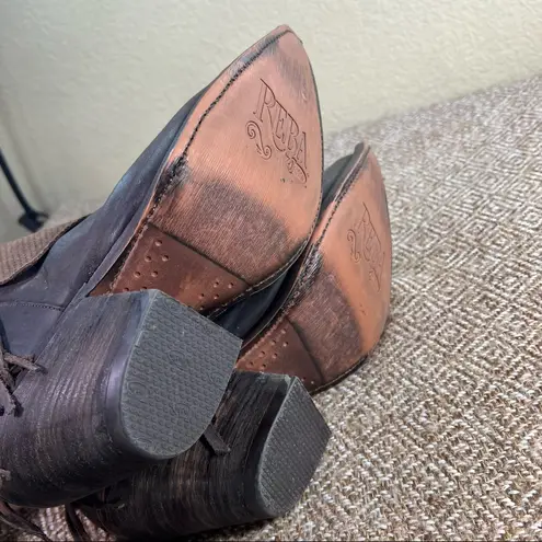 Justin Boots Justin Ankle Boots Reba 10B Women Brown Leather Fringe Cowboy Cuff Western Biker