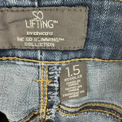 Chico's  So Lifting Medium Wash Mid Rise Straight Leg Jeans Size 10 (1.5)