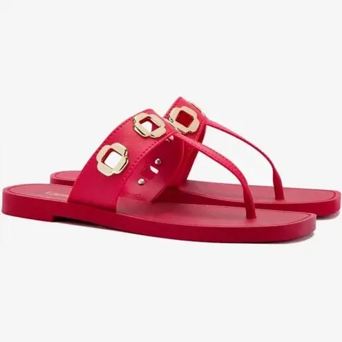 Larroudé Milan Slide Cushioned Sandal (Women), Scarlett Red, Size 8/9, NWT Red
