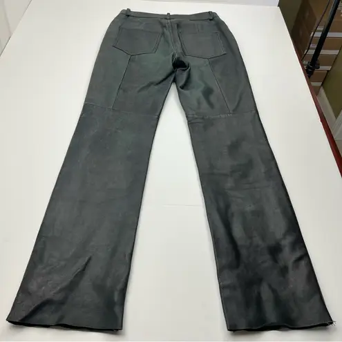 Hugo Buscati Faded Black Leather Pant Womens Size 4 Lined Pockets Zipper *FLAWS - Image 16