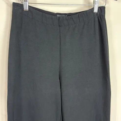 Quince Organic Cotton Double Knit Wide Leg Pants in Bold Black Size Medium