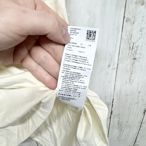 Boss Shirt Women Size XS Cream Sleeveless Turtleneck Blouse Streetwear Casual