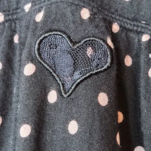 Betsey Johnson  Black Polka Dotted Lightweight Stretch Casual Pants Size Small