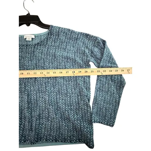 Garnet Hill Garnet Hill Women's Size Small Black Blue Thread Knit Sweater 100% Wool #HH5-4