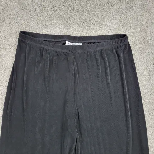 Chicos Travelers Wide Leg Pants Womens 3/XL Short Black Wrinkle Resistant Flowy