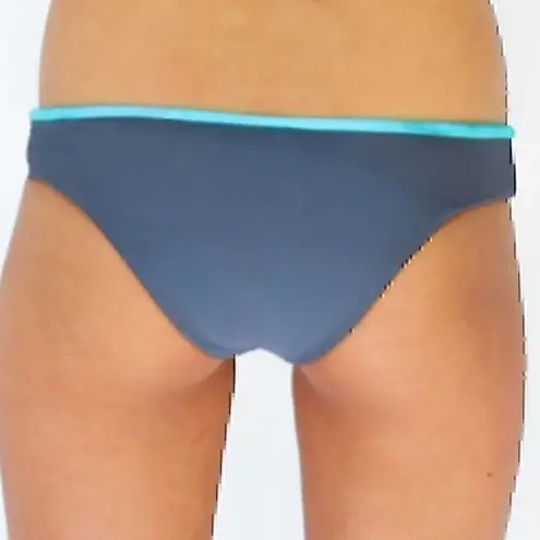 NEW NWT COY COY SWIMWEAR Chelsea Gray Turquoise Blue Low Rise Swim BOTTOM Small