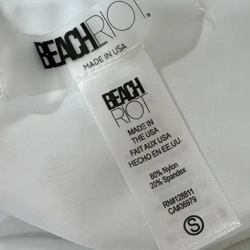 Beach Riot Dallas White eyelet Tie Front Bikini Top S