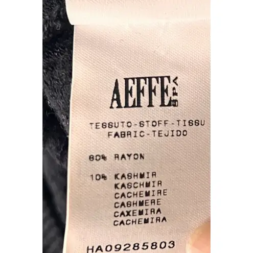 Moschino Cheap and Chic Black Ribbed V-Neck Sweater Floral Appliqué Cashmere