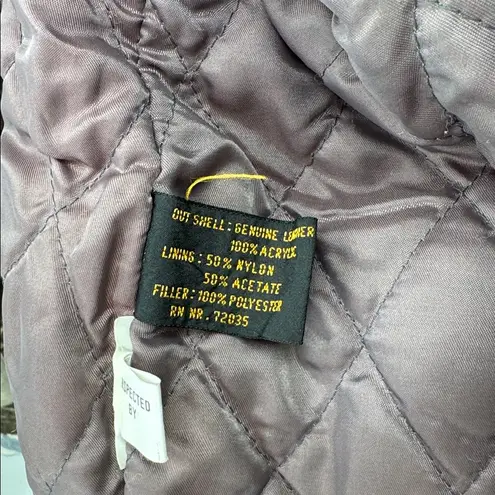 Women's Leather mixed media vintage southwestern Euro Mond Aztec jacket XL Gray