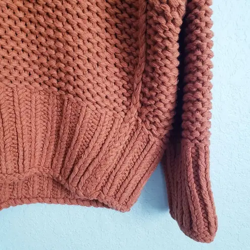 Free People  Terracotta My Only Sunshine Chunky Knit Sweater