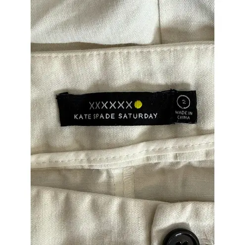 Kate Spade Saturday Pencil Skirt High Waisted Knee Length Cotton Skirt 2 White