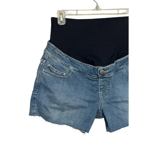 Angel Maternity Jean Shorts Pull On Elastic Waistband Stretch Denim Blue XS NWT Size undefined