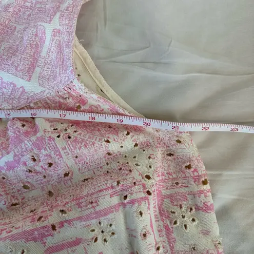 En Saison Adra Anthropologie cropped eyelet top size Large New Pink