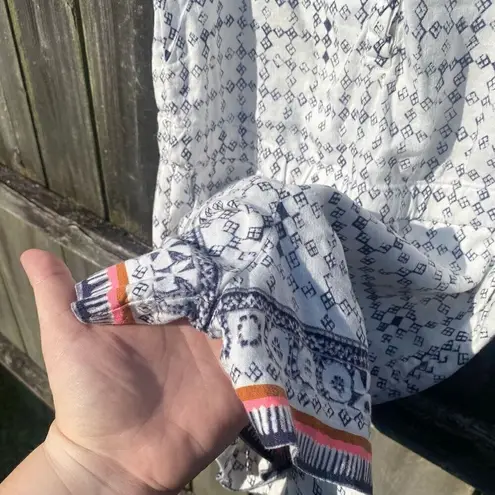 Loft  Linen Blend Geometric Print Romper | S - Image 3