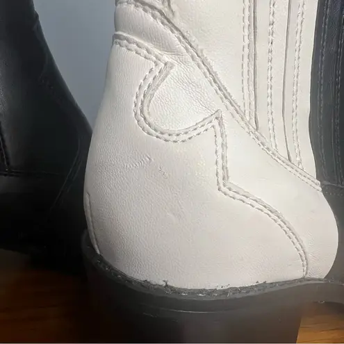 Dolce Vita Jaklin Boots 7.5M Black White Western Block Heel Booties boho Size 7.5
