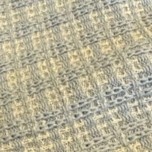 Free Assembly sz XL Womens Blue Cotton Plaid Knit Scalloped‎ Button Dress Preppy