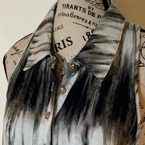 Teeze Me 🌴 Beach Coverup ☀️ Racerback Collared High Low Rayon Sz 11/12 Junior Grey/White