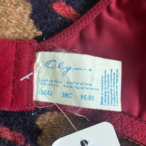 90s vintage burgundy wine red lace bra by Olga