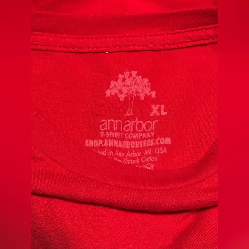 EUC Ann Arbor Custom Red and White Drunk 1 Funny Graphic Tee size XL