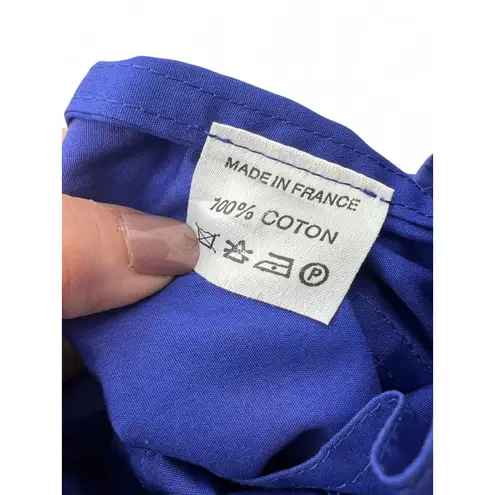 CELINE | M | shirt dress 80's 90's Vintage Paris blue Short Collared Womens