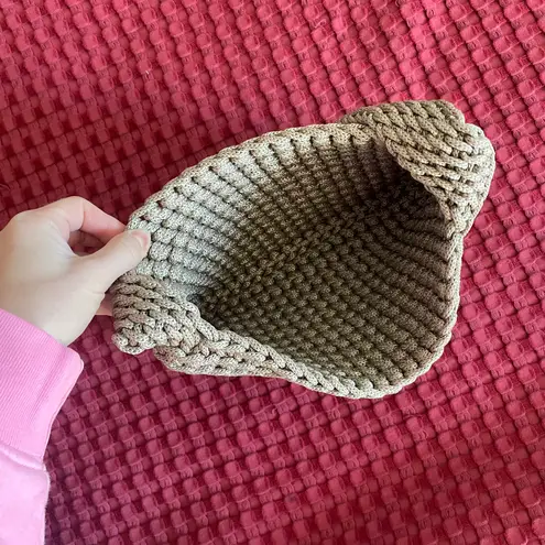 Handmade Crochet Shoulder Bag – Beige Knitted Purse, Trendy Small Tote, Minimalist Style