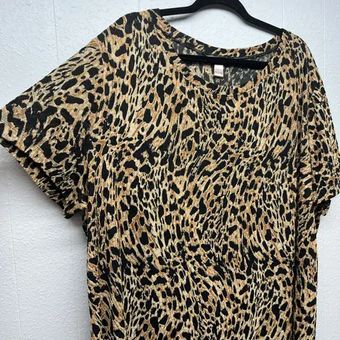 White Stag Animal Print Top Women 4X Casual Stretch Workwear Party Event Evening