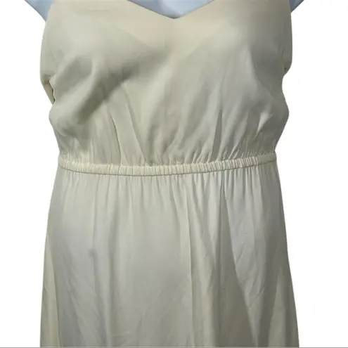 Tracy Reese Cream Ivory Midi Dress V-Neck Open Back Size Medium