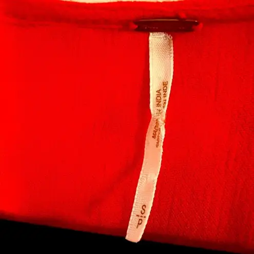 Free People  Red Boho Floral Embroidered Peasant Dress Cottagecore Peasant S/P